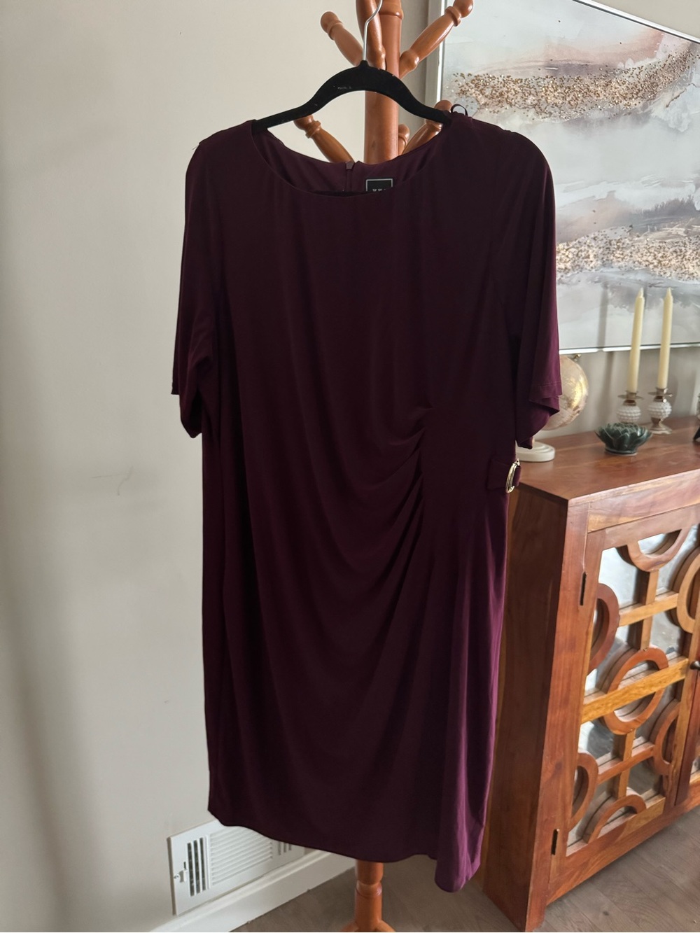JH Collectables JC Penney Dress Size 18W Burgundy Sleeves Evening Cocktail